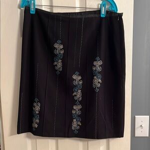 Elegant Black Embroidered Skirt